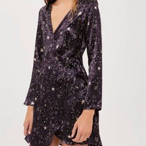 Topshop Star Print Wrap Dress